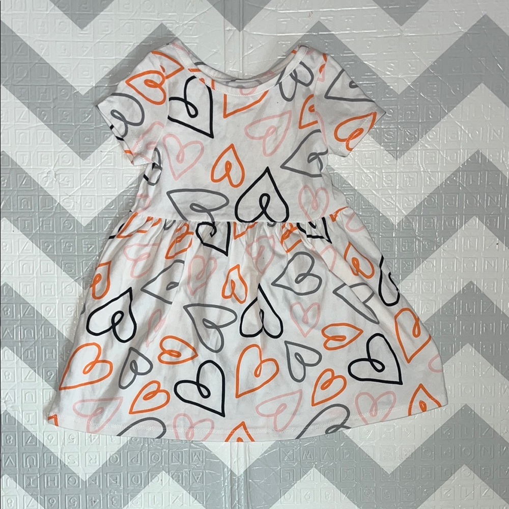 Heart Patterned Kids Dress 2T